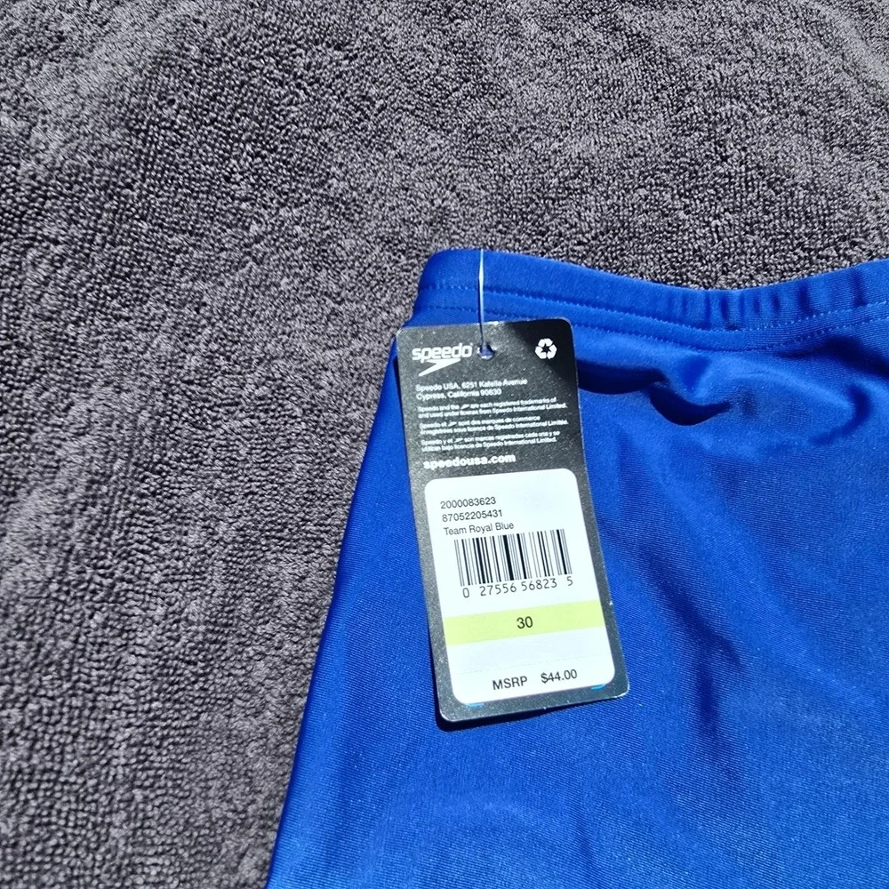 Speedo Men's Peacoat Blue Solid Jammer Swimsuit Size 30